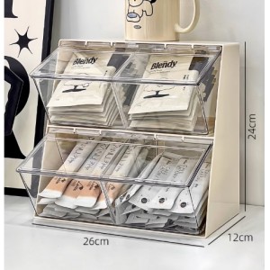 茶包收纳盒茶叶胶囊咖啡带盖防尘置物架办公室茶水间桌面整理架柜